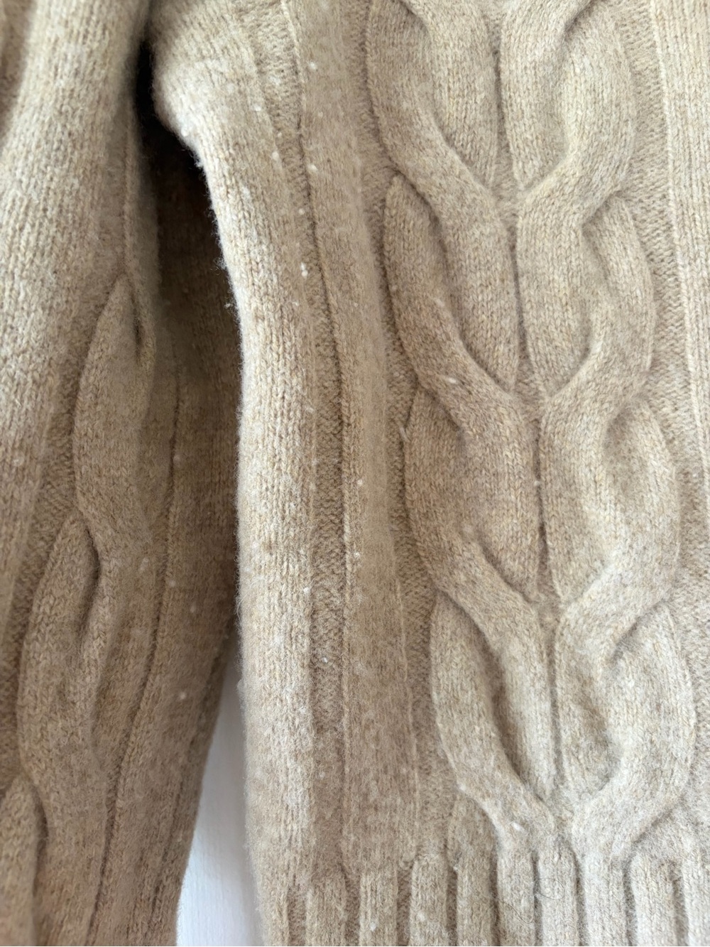 Banana Republic Cable Knit wool Crewneck Sweaters - Tan & Cream - Picture 6 of 14